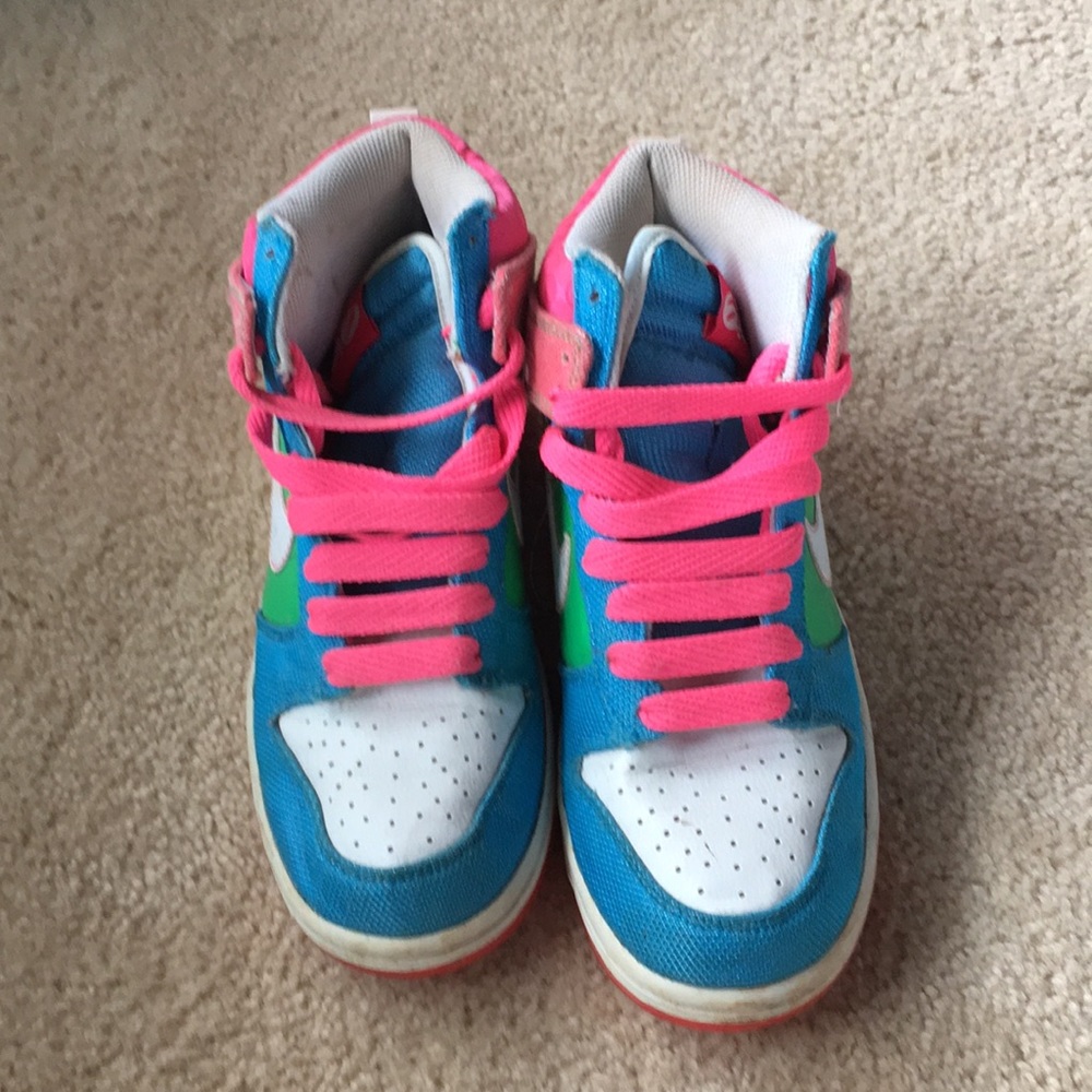 Colorful Nike hightop shoes